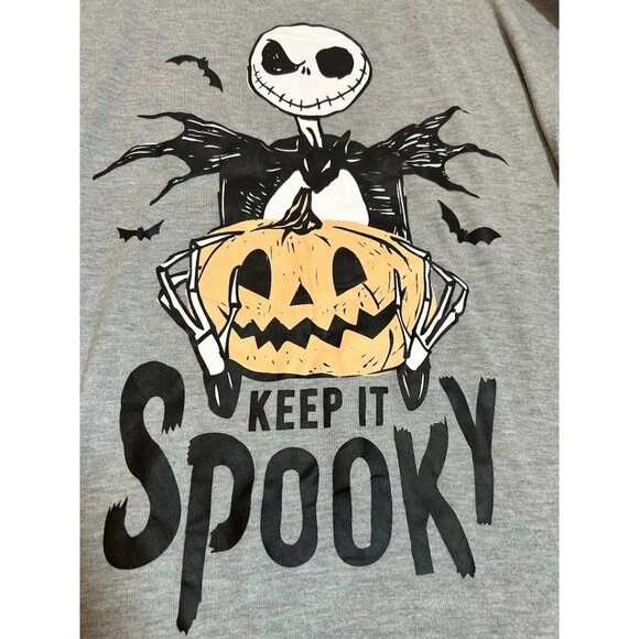 Disney Nightmare Before Christmas Sleepwear M (8-10) Keep It Spooky Grey - Picture 2 of 8